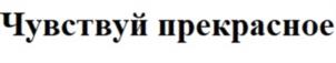 Чувствуй прекрасное