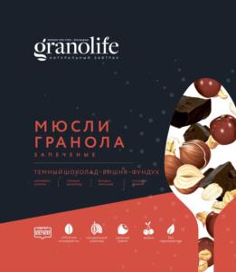 granolife МЮСЛИ ГРАНОЛА ЗАПЕЧЕННЫЕ ТЕМНЫЙ ШОКОЛАД, ВЕНДИНГ, ФУНДУК