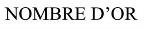 NOMBRE D'OR