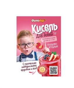 ФитоКор Кисель для детей с яблочным наполнителем фруктом и соком malino-ogrodnyj