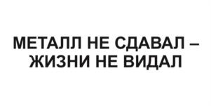 МЕТАЛЛ НЕ СДАВАЛ – ЖИЗНИ НЕ ВИДАЛ