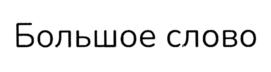 Большое слово