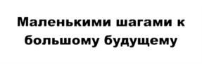 Маленькими шагами к большому будущему