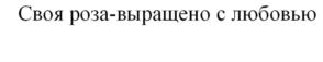 Своя роза-выращено с любовью