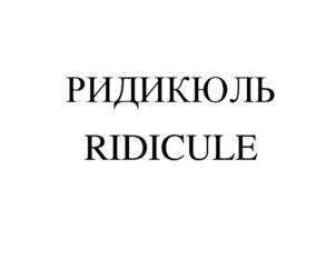 РИДИКЮЛЬ RIDICULE